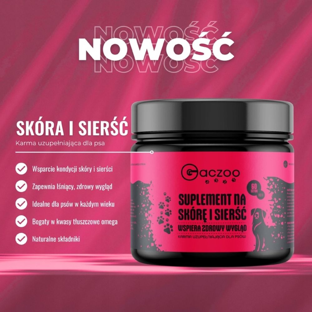 Gaczoo suplement dla psów na skórę i sierść 180g